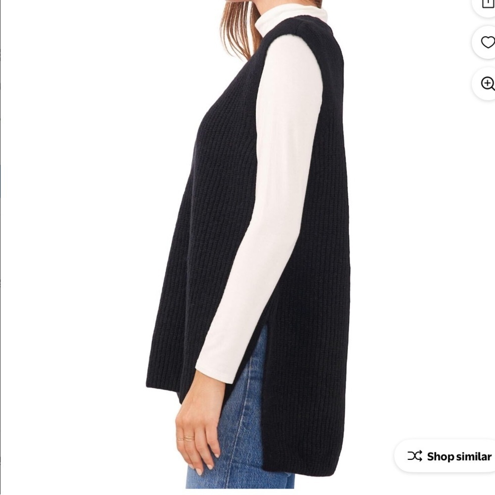 Vince Camuto Black V-Neck Sweater Vest. Runs Big - Picture 2 of 10